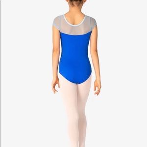 NEW Girls’ Dance Leotard in blues Size Medium colorblock NEW in original package